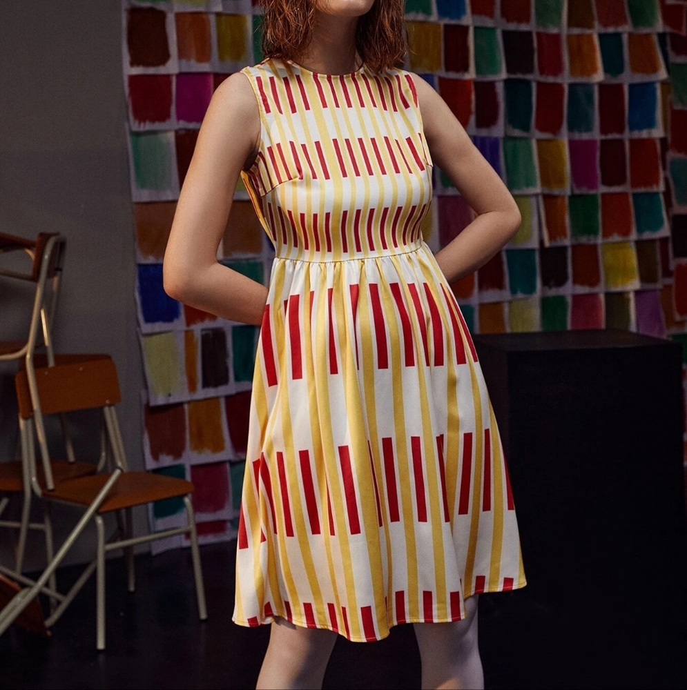 SHEIN X Noreen Striped Zip Back Dress